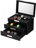 Ceas: Cutie Lemn Negru Rothenschild  RS-2350-30BL Pentru 30 Ceasuri